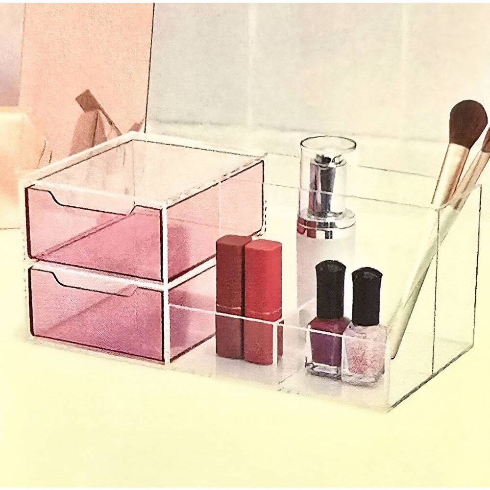 At Home Acrylic Multi-Section Organizer w/2 Drawers